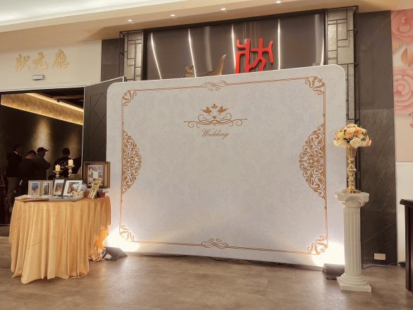 狀元樓晶豪宴會館狀元廳白金風婚禮佈置實景-小夫妻婚禮佈置